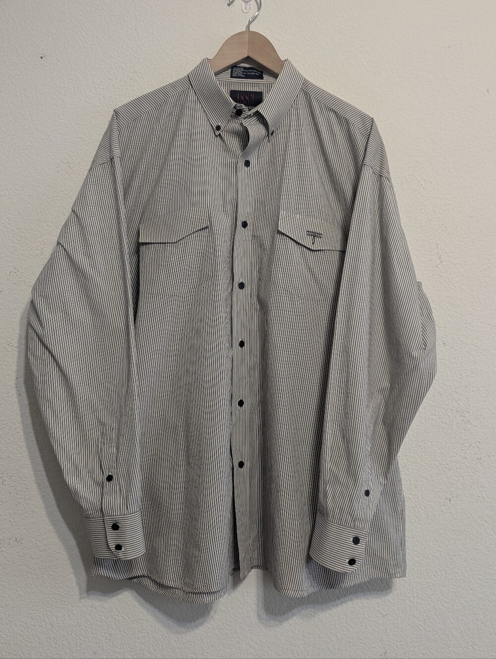 Lucchese 1883 Men's XL Striped Long Sleeve Button Down Shirt 100% Cotton Rodeo